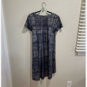 LuLaRoe Carly Dress Navy Blue/Metallic Silver Extra Small XS